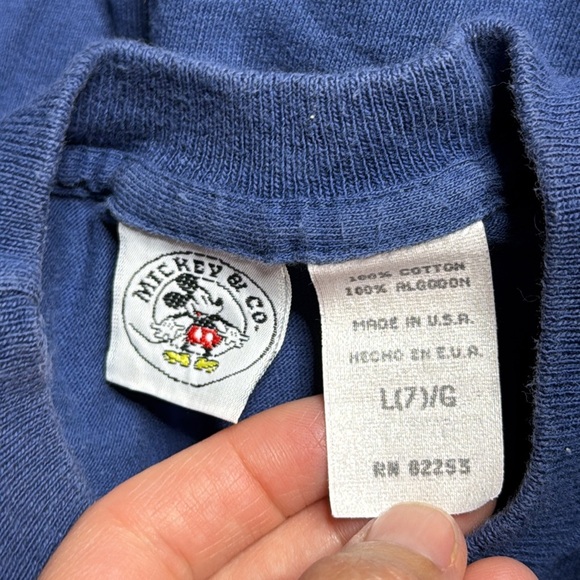 Vintage Mickey & Co Mickey Mouse Blue Short Sleeve Shirt Size Large (7) - Picture 7 of 8